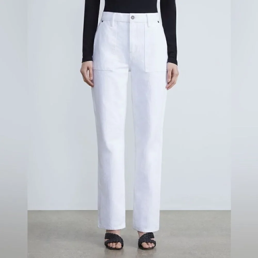 Lafayette 148 NWT DENIM WYTHE JEAN in White Size 32